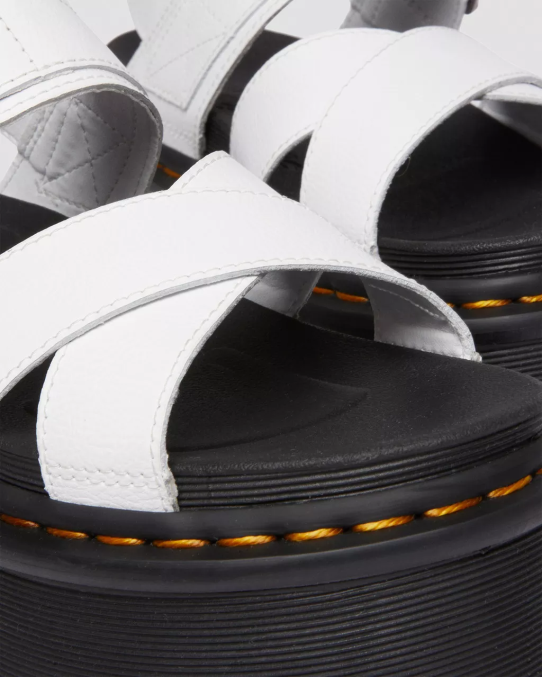 Dr. Martens apavi sievietes baltā atēna voss ii athena ādas siksnu platformas sandales LHJP252