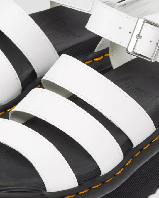 Dr. Martens apavi sievietes balts hidro blaire hidro ādas platformas siksnu sandales LHJP249