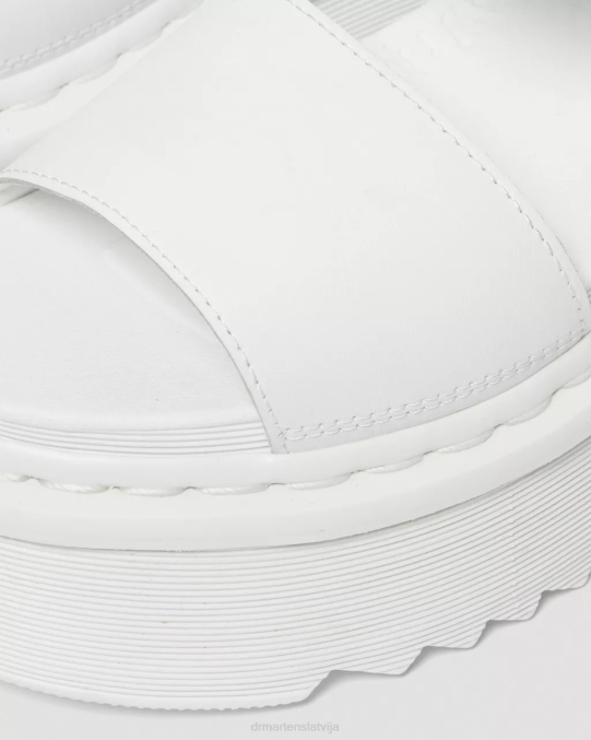 Dr. Martens apavi sievietes balts hidro voss mono ādas sandales ar platformas siksnu LHJP277