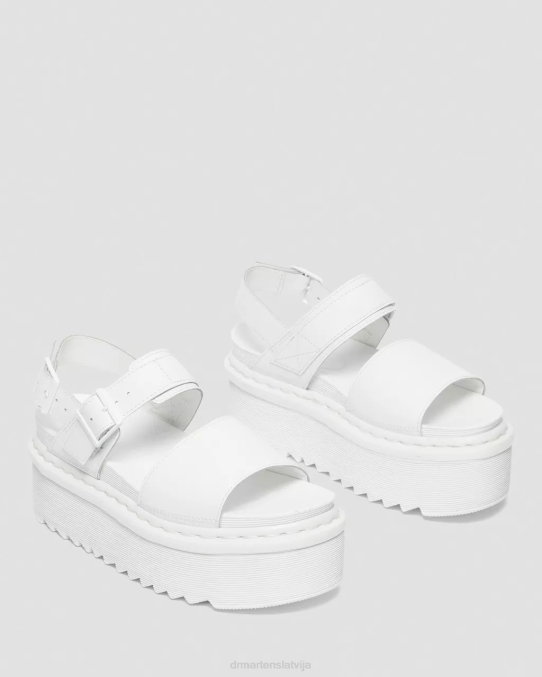 Dr. Martens apavi sievietes balts hidro voss mono ādas sandales ar platformas siksnu LHJP277