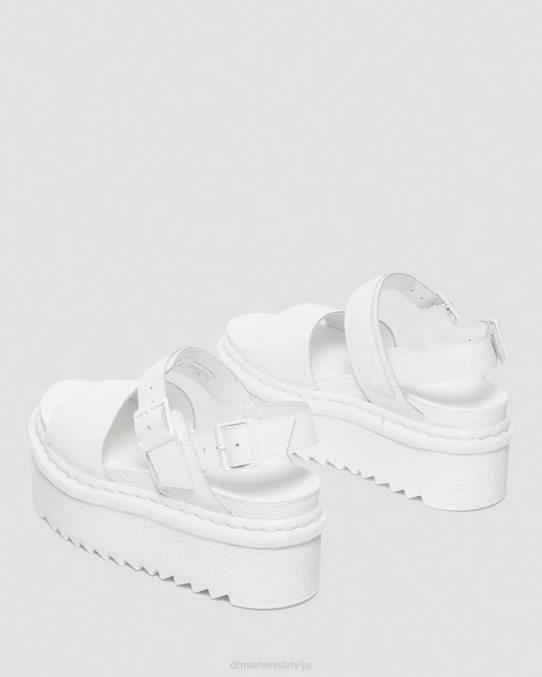 Dr. Martens apavi sievietes balts hidro voss mono ādas sandales ar platformas siksnu LHJP277