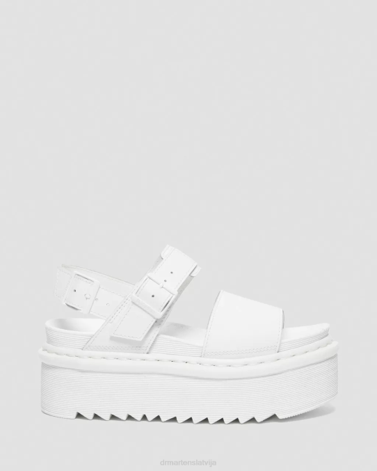 Dr. Martens apavi sievietes balts hidro voss mono ādas sandales ar platformas siksnu LHJP277