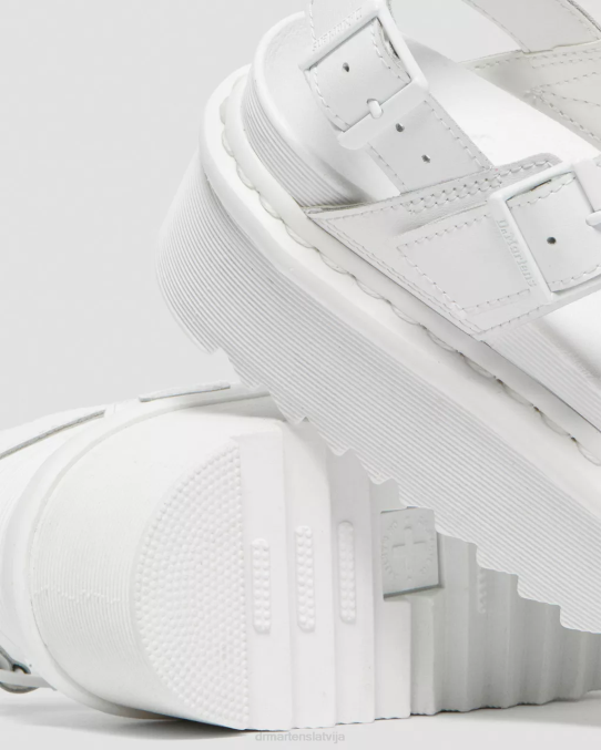 Dr. Martens apavi sievietes balts hidro voss mono ādas sandales ar platformas siksnu LHJP277