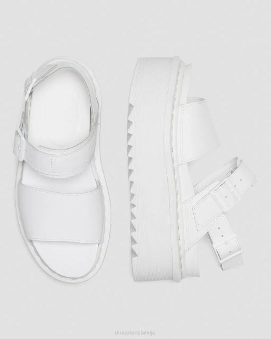 Dr. Martens apavi sievietes balts hidro voss mono ādas sandales ar platformas siksnu LHJP277