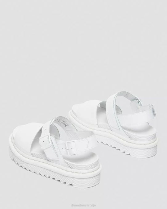 Dr. Martens apavi sievietes balts hidro voss mono hidro ādas siksnu sandales LHJP352