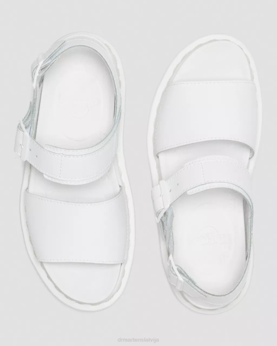 Dr. Martens apavi sievietes balts hidro voss mono hidro ādas siksnu sandales LHJP352