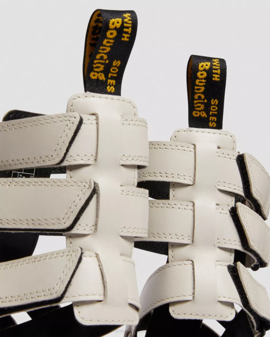 Dr. Martens apavi sievietes bruģakmens pelēks nappa lux ricki nappa lux ādas platformas gladiatora sandales LHJP267