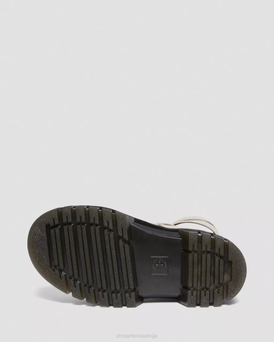 Dr. Martens apavi sievietes bruģakmens pelēks nappa lux ricki nappa lux ādas platformas gladiatora sandales LHJP267