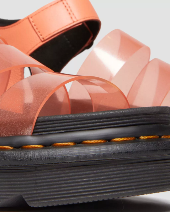 Dr. Martens apavi sievietes koraļļu pisa blaire jelly glitter strap sandales LHJP350