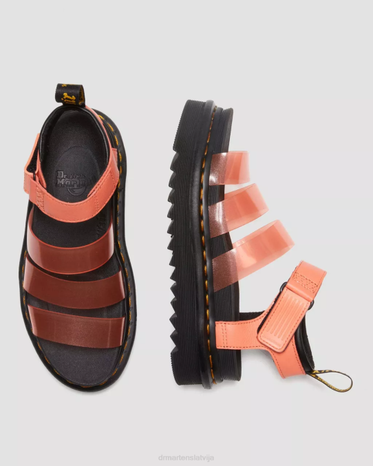 Dr. Martens apavi sievietes koraļļu pisa blaire jelly glitter strap sandales LHJP350