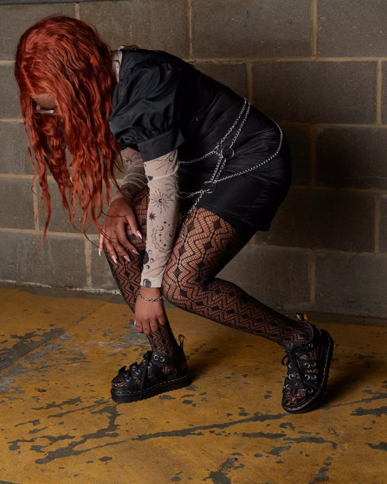 Dr. Martens apavi sievietes melnā atēna blaire hardware ādas siksnu sandales LHJP272