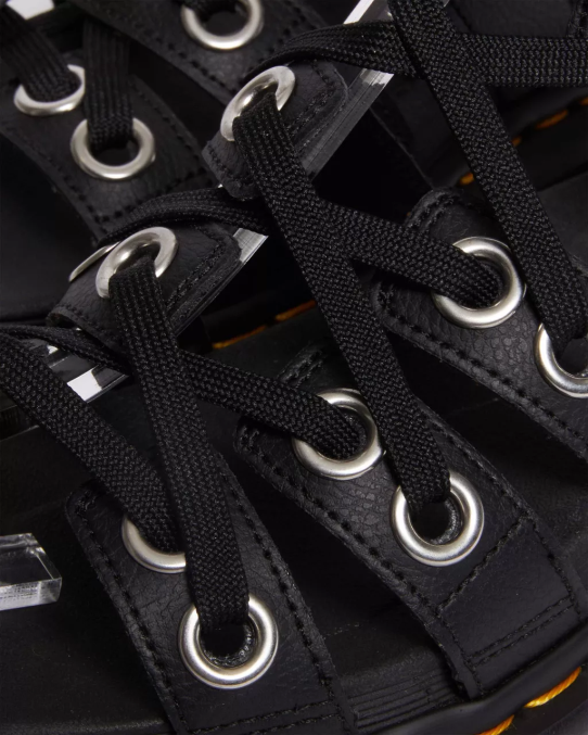 Dr. Martens apavi sievietes melnā atēna blaire hardware ādas siksnu sandales LHJP272