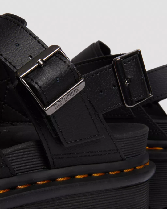 Dr. Martens apavi sievietes melnā atēna voss ii athena ādas siksnu platformas sandales LHJP257