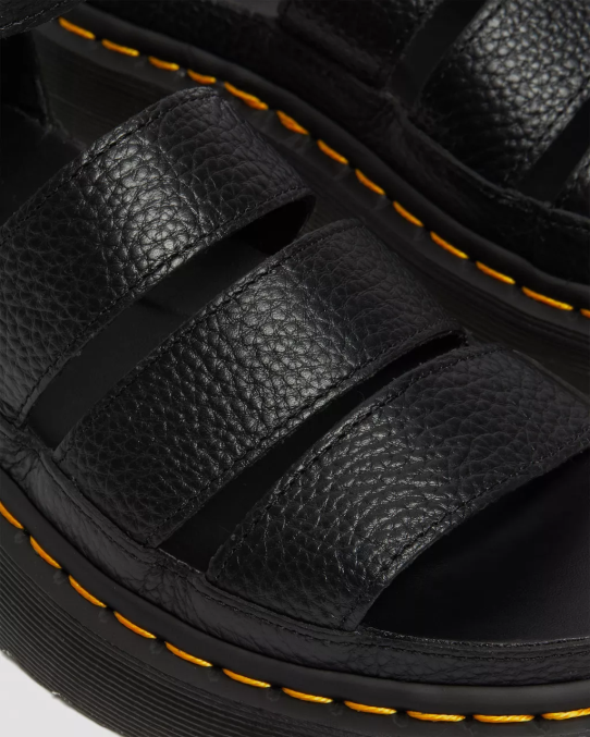 Dr. Martens apavi sievietes melna slīpēta nappa clarissa ii ādas platformas sandales LHJP274