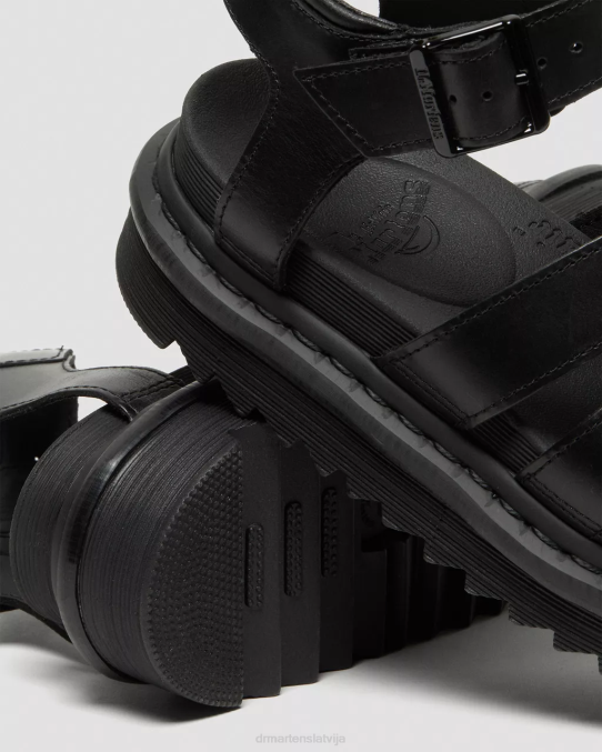 Dr. Martens apavi sievietes melns brendo blaire brando ādas siksnu sandales LHJP345