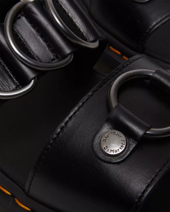 Dr. Martens apavi sievietes melns brendo gryphon alternatīvas brando ādas siksnu sandales LHJP357