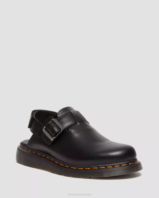 Dr. Martens apavi sievietes melns brendo jorge ii brando ādas slingback mūlis LHJP344