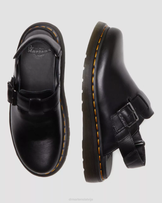 Dr. Martens apavi sievietes melns brendo jorge ii brando ādas slingback mūlis LHJP344