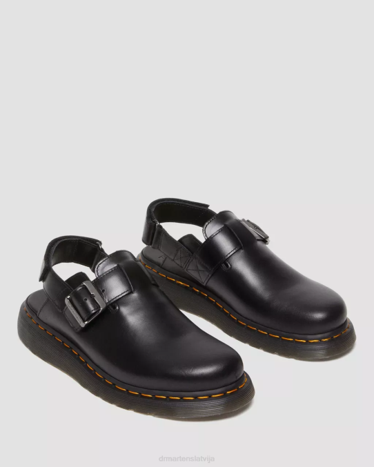 Dr. Martens apavi sievietes melns brendo jorge ii brando ādas slingback mūlis LHJP344