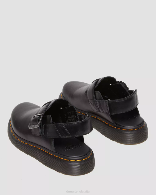 Dr. Martens apavi sievietes melns brendo jorge ii brando ādas slingback mūlis LHJP344
