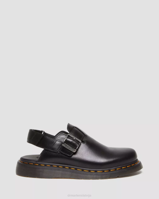 Dr. Martens apavi sievietes melns brendo jorge ii brando ādas slingback mūlis LHJP344