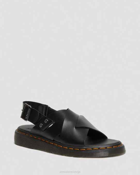Dr. Martens apavi sievietes melns brendo zane brando ādas slingback sandales LHJP342