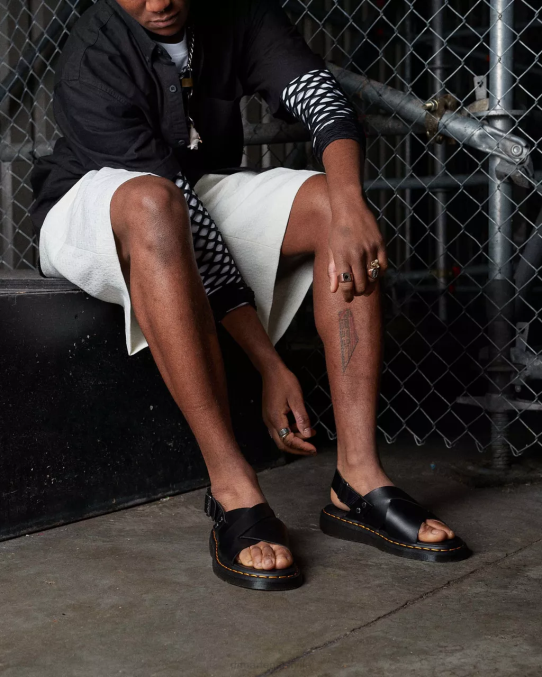 Dr. Martens apavi sievietes melns brendo zane brando ādas slingback sandales LHJP342