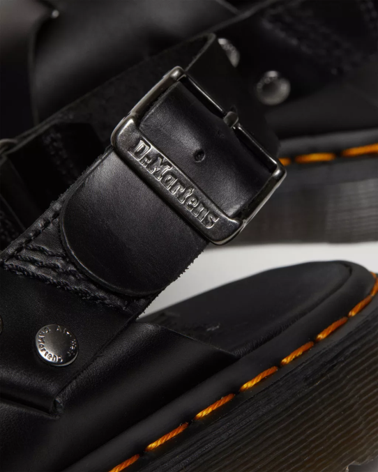 Dr. Martens apavi sievietes melns brendo zane brando ādas slingback sandales LHJP342