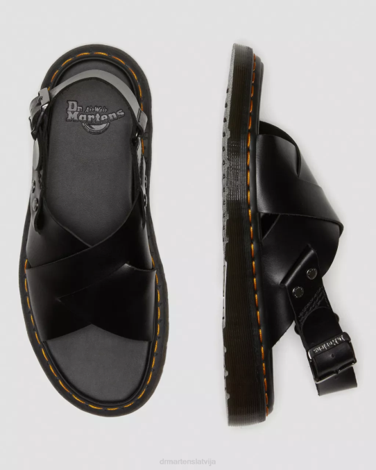 Dr. Martens apavi sievietes melns brendo zane brando ādas slingback sandales LHJP342