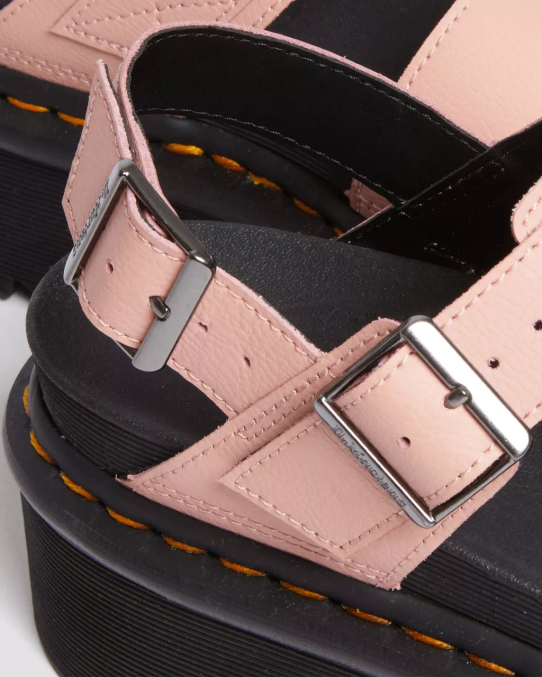 Dr. Martens apavi sievietes melns un rozā voss athena ādas platformas sandales LHJP260