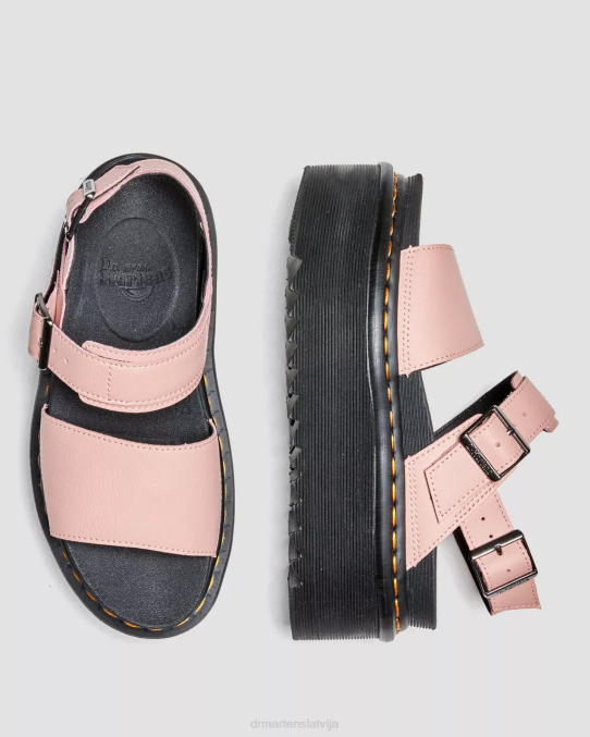 Dr. Martens apavi sievietes melns un rozā voss athena ādas platformas sandales LHJP260