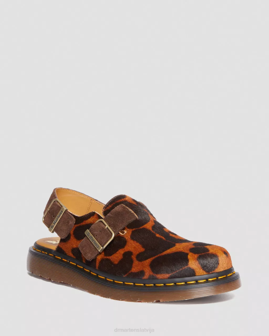 Dr. Martens apavi sievietes ocelot mati uz jorge izgatavots Anglijā matiem uz slingback mūļa LHJP346