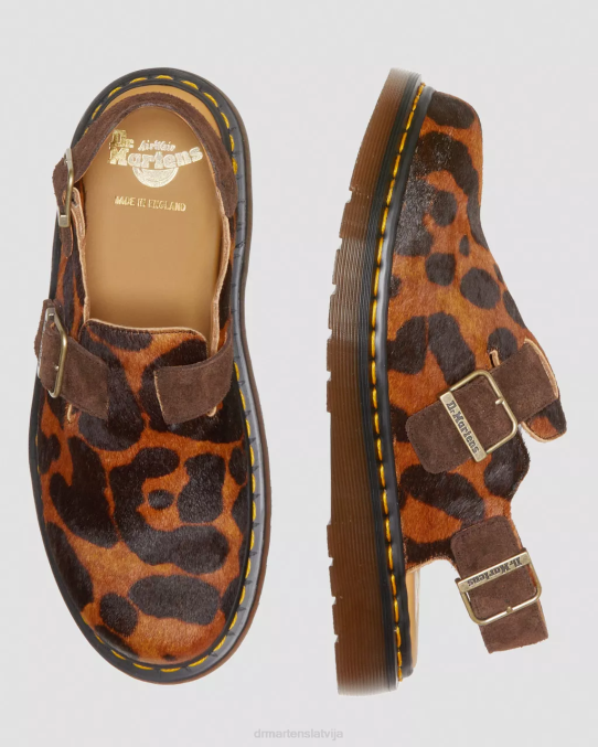 Dr. Martens apavi sievietes ocelot mati uz jorge izgatavots Anglijā matiem uz slingback mūļa LHJP346
