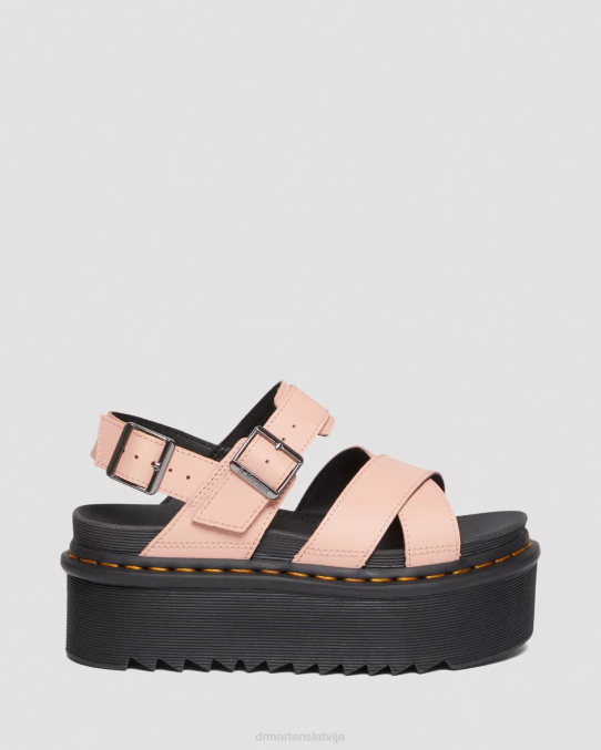 Dr. Martens apavi sievietes persiku bēša atēna voss ii athena ādas siksnu platformas sandales LHJP262