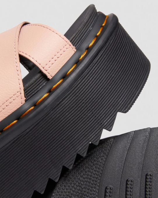 Dr. Martens apavi sievietes persiku bēša atēna voss ii athena ādas siksnu platformas sandales LHJP262