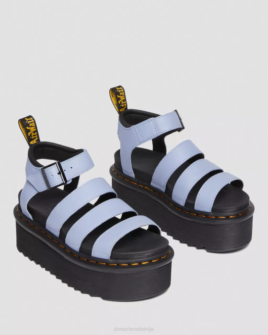 Dr. Martens apavi sievietes zen zilā pisa blaire pisa ādas platformas siksnu sandales LHJP265