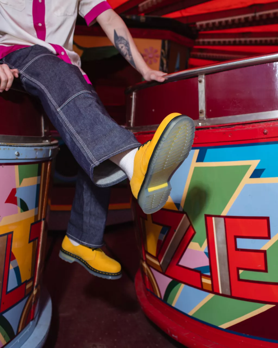 Dr. Martens apavi sievietes dzeltens buttersoft wp 1461 iced ii buttersoft ādas oksfordas apavi LHJP328