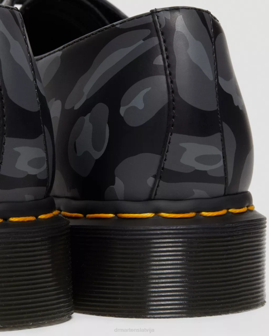 Dr. Martens apavi sievietes melns deformēts leopards 1461. gada kropļotas leoparda raksta oksfordas kurpes LHJP299