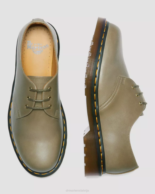 Dr. Martens apavi sievietes olīvu karāra 1461 Carrara ādas oksfordas kurpes LHJP292