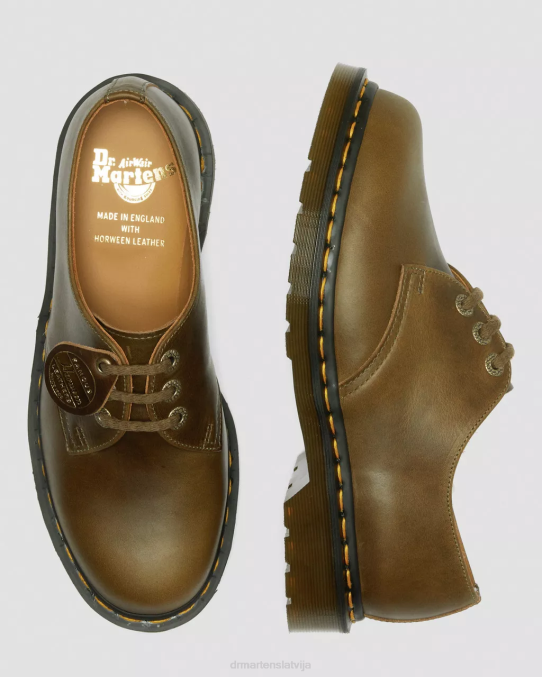 Dr. Martens apavi sievietes olīvu zars, denveras dārzeņu iedegums 1461. gada Anglijā ražotas denveras ādas oksfordas kurpes LHJP314