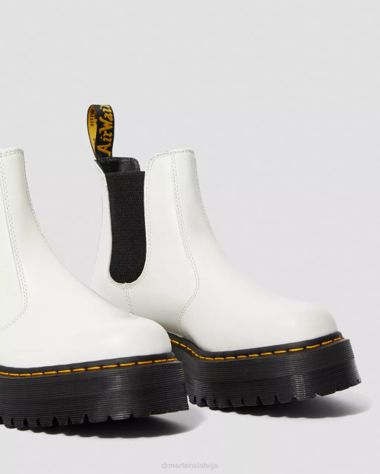 Dr. Martens apavi sievietes balta gluda 2976 gludas ādas platformas Chelsea zābaki LHJP27