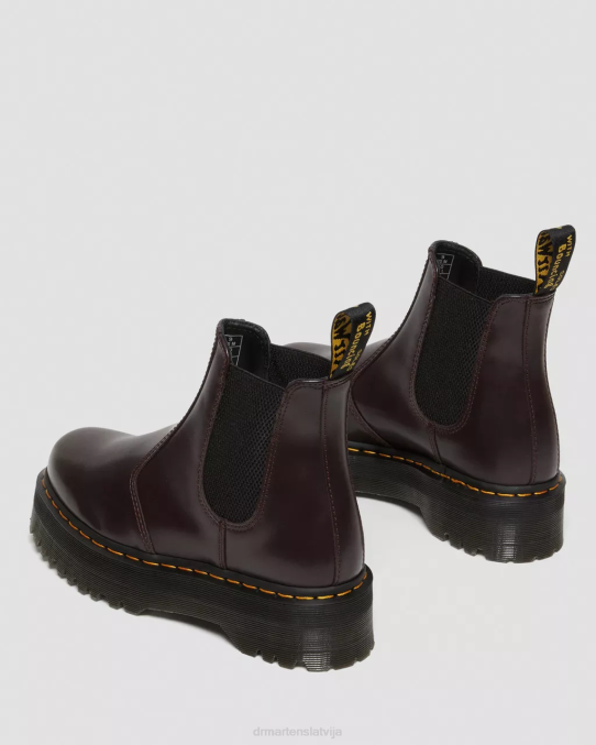Dr. Martens apavi sievietes bordo pulēta gluda 2976 pulēti gludas platformas chelsea zābaki LHJP103