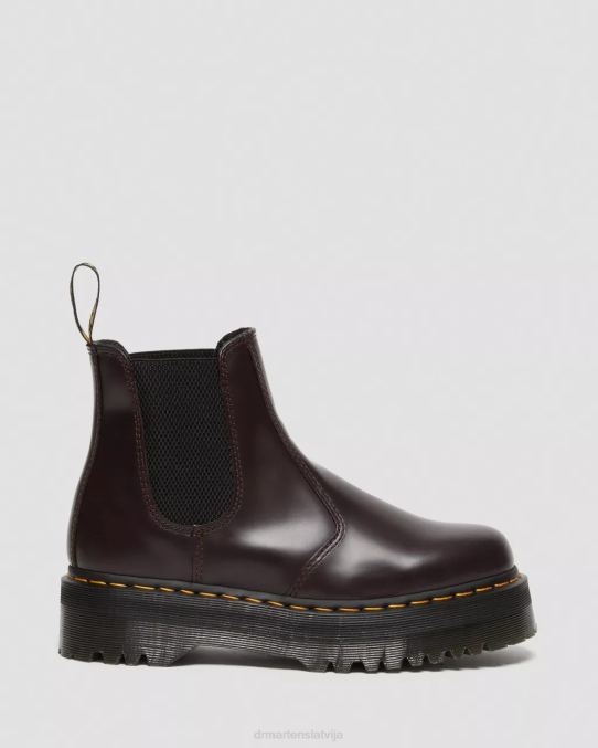 Dr. Martens apavi sievietes bordo pulēta gluda 2976 pulēti gludas platformas chelsea zābaki LHJP103