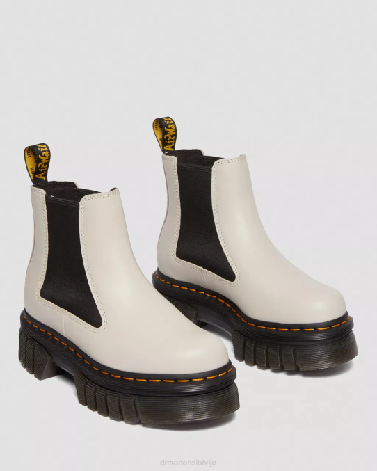Dr. Martens apavi sievietes bruģakmens pelēks nappa lux audrick nappa ādas platformas chelsea zābaki LHJP105