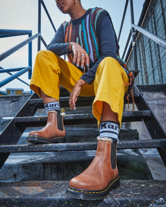 Dr. Martens apavi sievietes iedeguma kalējs 2976 leonore mākslīgās kažokādas oderi Chelsea zābaki LHJP26