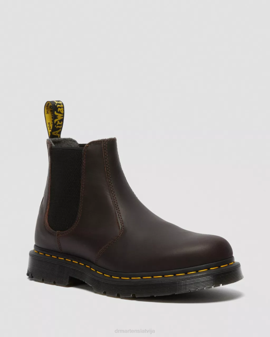 Dr. Martens apavi sievietes kakao sniega tīrītājs 2976 dm ziemas gripas chelsea zābaki LHJP158