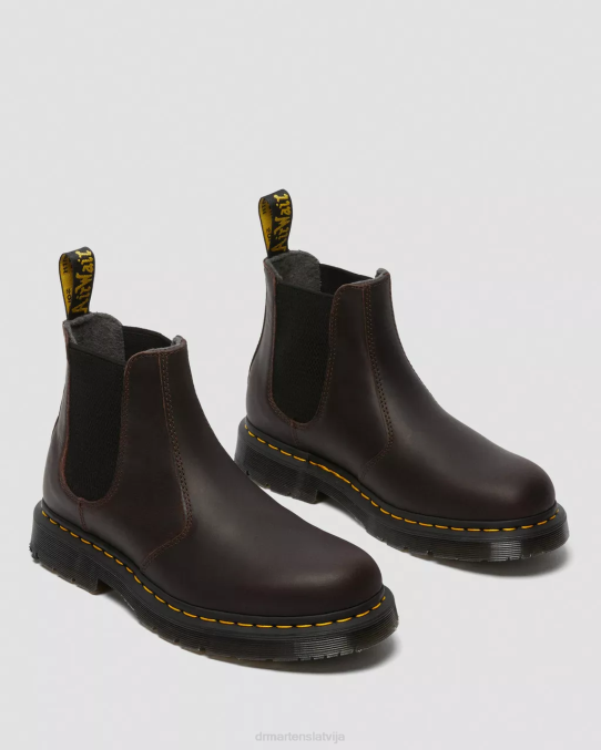 Dr. Martens apavi sievietes kakao sniega tīrītājs 2976 dm ziemas gripas chelsea zābaki LHJP158
