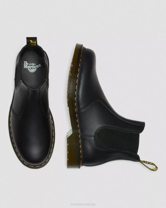 Dr. Martens apavi sievietes melna nappa 2976 nappa ādas chelsea zābaki LHJP39