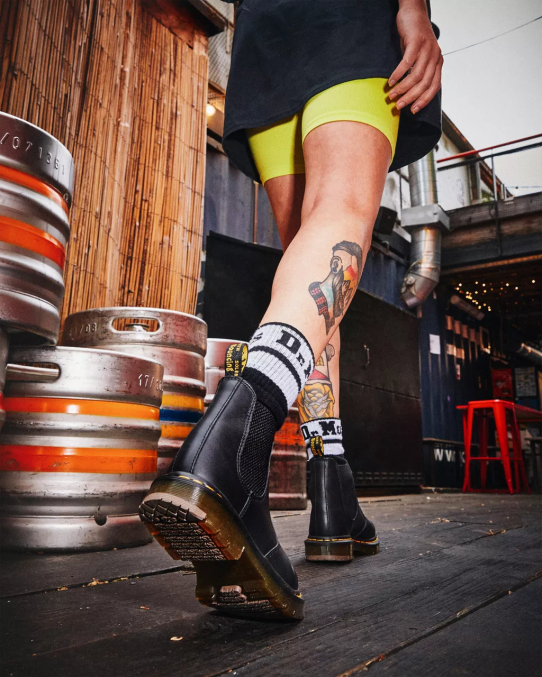 Dr. Martens apavi sievietes melna rūpnieciskā pilngraudu 2976 neslīdoši ādas Chelsea zābaki LHJP385