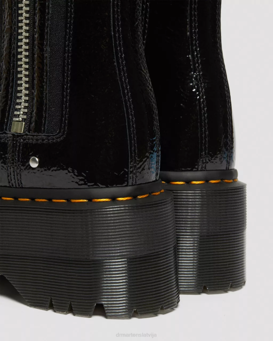Dr. Martens apavi sievietes melnais nomocītais patents 2976 max distressed patent Chelsea platformas zābaki LHJP170